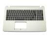 1KAHZZG002G original Asus clavier incl. topcase DE (allemand) noir/or y compris support ODD