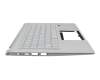 6BAB1N2001 original Acer clavier incl. topcase US (anglais) argent/argent avec rétro-éclairage