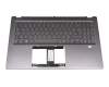 6BABDN2014 original Acer clavier incl. topcase DE (allemand) gris/gris avec rétro-éclairage