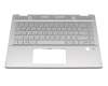 8CG04258MS original HP clavier incl. topcase DE (allemand) argent/argent avec rétro-éclairage