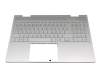 AM2UU000800 original HP clavier incl. topcase DE (allemand) argent/argent avec rétro-éclairage (DSC)