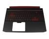 AP2K1000411-HA25 original Acer clavier incl. topcase DE (allemand) noir/noir/rouge avec rétro-éclairage