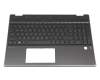 BHYBB00F7ER014 original HP clavier incl. topcase CH (suisse) noir/noir avec rétro-éclairage