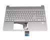 Clavier incl. topcase DE (allemand) argent/argent (Fingerprint) original pour HP 15s-eq1000