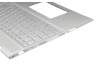 Clavier incl. topcase DE (allemand) argent/argent avec rétro-éclairage (DIS) original pour HP Envy x360 15-dr1900