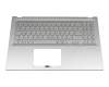 Clavier incl. topcase DE (allemand) argent/argent avec rétro-éclairage original pour Asus VivoBook 15 X512JP