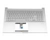 Clavier incl. topcase DE (allemand) argent/argent avec rétro-éclairage original pour Asus VivoBook 15 X521FL