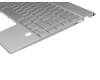 Clavier incl. topcase DE (allemand) argent/argent avec rétro-éclairage original pour HP Envy 13-aq0500