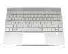 Clavier incl. topcase DE (allemand) argent/argent avec rétro-éclairage original pour HP Envy 13-aq0700