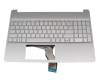 Clavier incl. topcase DE (allemand) argent/argent original pour HP 15s-fq4000