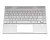 Clavier incl. topcase DE (allemand) argent/noir original pour HP Envy 13-aq0600