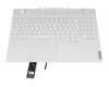 Clavier incl. topcase DE (allemand) blanc/blanc avec rétro-éclairage original pour Lenovo Legion 5-15ACH6A (82NW)