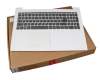 Clavier incl. topcase DE (allemand) gris/blanc original pour Lenovo IdeaPad 320-15IKBRN (81BG/81BT)