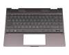 Clavier incl. topcase DE (allemand) gris foncé/gris avec rétro-éclairage original pour HP Envy x360 13-ag0500