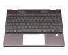 Clavier incl. topcase DE (allemand) gris/gris avec rétro-éclairage original pour HP Envy x360 13-ar0500