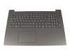 Clavier incl. topcase DE (allemand) gris/gris original pour Lenovo IdeaPad 320-15IKBRN (81BG/81BT)