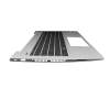 Clavier incl. topcase DE (allemand) noir/argent avec rétro-éclairage (Heatshield) original pour HP ProBook 440 G7