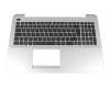 Clavier incl. topcase DE (allemand) noir/argent original pour Asus A555UJ