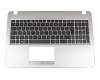 Clavier incl. topcase DE (allemand) noir/argent original pour Asus VivoBook X540MA