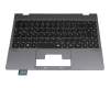 Clavier incl. topcase DE (allemand) noir/gris avec rétro-éclairage original pour Medion Akoya E14413 (W1140T)