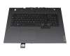 Clavier incl. topcase DE (allemand) noir/noir avec rétro-éclairage original pour Lenovo Legion 5-17IMH05 (82B3)