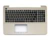 Clavier incl. topcase US (anglais) noir/champagne original pour Asus A555LN